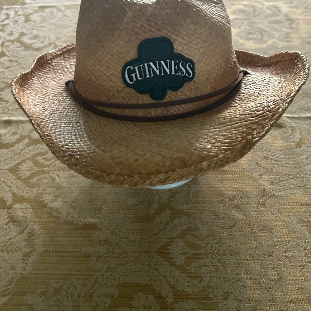 Guinness official merchandise Tan Straw Cowboy Hat with strap